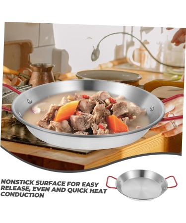 Garneck Roaster Pan with Lid Outdoor Paella Maker Culinary Tools Granite Frying Pan Baking Dish with Lid Roasting Pans Chicken Fried Stainless Steel Saucepan Enamel China Korean 20*16CM Silver - Buy Online on GoSupps.com