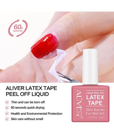 2 Pack 15ML Liquid Latex for Nails - Peel Off Cuticle Guard & Skin Barrier Protector - Fast Drying & Odorless - Nail Art Liquid Tape - Buy Online on GoSupps.com