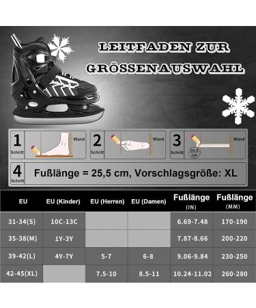 Buy XIUWOUG Adjustable Ice Hockey Skates for Men Women & Kids - Stainless Steel Ice Skating Shoes with Quick Lace System - Size XL 42-45 - Buy Online on GoSupps.com
