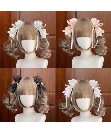 PLCPDM Lovely Hairpin with Heart Ribbon Bowknot 3D Hair Clip Cosplay Hairstyle for Everyday Wear Parties Weddings - Buy Online on GoSupps.com