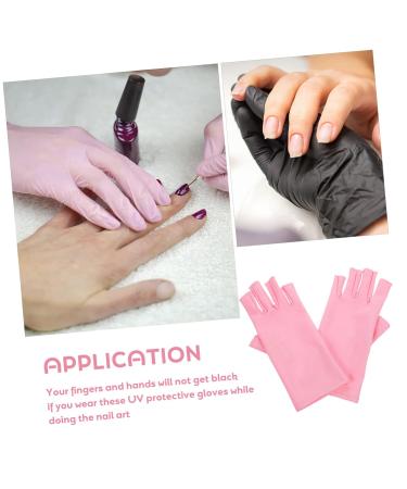 Mikinona UV NAIL GLOVES 1 Pair Nail Gloves Protective Gloves Nail Art Uv Gloves Nails Gel Nail Uv Gloves Gel for Nails Nail Fingerless Mittens Spandex Nail Polish Sun Protection Pink - Buy Online on GoSupps.com