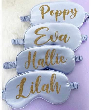 Personalised Sleep Silk Satin Eye Mask Custom Any Name Rest Sleeping Relaxing Mask Gift for Her Mothers Day Birthday Bridesmaid Hen Bridal Christmas Gift Party Favours Present HUNYLONDON (Light Blue) - Buy Online on GoSupps.com