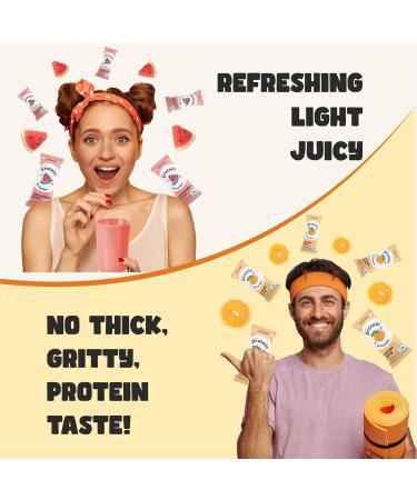 Pea Protein Isolate Powder - 6 Flavor Pack | Dairy Free No Added Sugar Herb-Infused Orange Pineapple Watermelon Guava Green Apple Strawberry | 23g Sachets for International Shipping - Buy Online on GoSupps.com