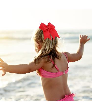 Molain Large Red 4-Piece Hair Tie Set - 20.3 cm Ponytail & Braid Accessories for Toddlers Girls & Women - Perfect for Cheerleader Outfits & Uniforms - Buy Online on GoSupps.com