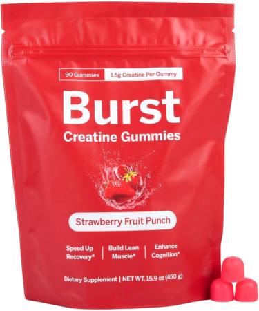 Buy Creatine Monohydrate Gummies - 1.5g per Gummy - Build Muscle & Recover Faster - Strawberry Flavor - 90ct - International Shipping Available - Buy Online on GoSupps.com