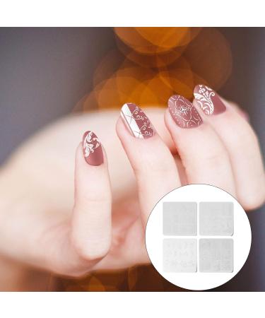 4pcs Flower Pattern Nail Stamping Plates - Creative DIY Nail Art Templates (Random Styles) - International Shipping Available - Buy Online on GoSupps.com