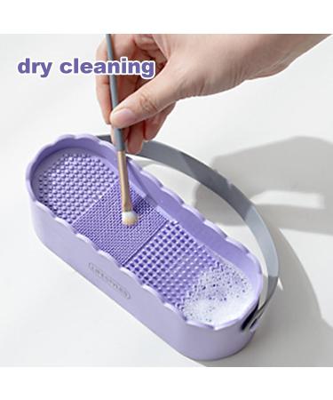 Makeup Brush Drying Rack 4 in 1 Multipurpose Makeup Brush Cleaning Bowl Makeup Brush Cleaning Mats Drying Rack Basket Makeup Tool Drying Rack for Brush Eyeliner Pencil Art Purple - Buy Online on GoSupps.com