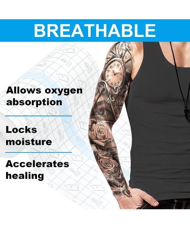 Hion Tattoo Aftercare Waterproof Bandage Roll - 6 Inch x 5.5 Yard | Transparent Film Dressing for Tattoo Cover Up & Wound Protection - Buy Online on GoSupps.com
