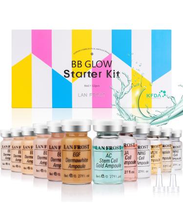 BB Glow Starter Kit Skin Treatment Starter Kit BB Glow Pigments and Vial Facial Serum Kit Hyaluronic Acid Ampoule and Essence Foundation Der Skin Care Serum (bb glow pigment + facial serum)