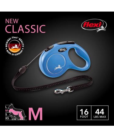 Flexi Classic Insertional Dog Leash - Ergonomic Durable 4.8m (16ft) for Dogs Up to 20kg - Medium Blue - International Shipping - Buy Online on GoSupps.com