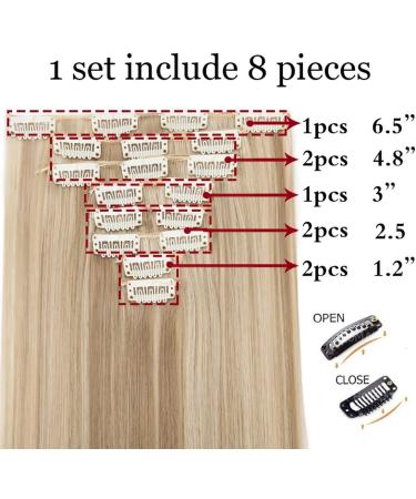 S-noilite 23 Inch Light Auburn Clip In Hair Extensions - Full Head 8pcs Set, 60 Color Options - Sexy Lady Fashion Choice - Buy Online on GoSupps.com