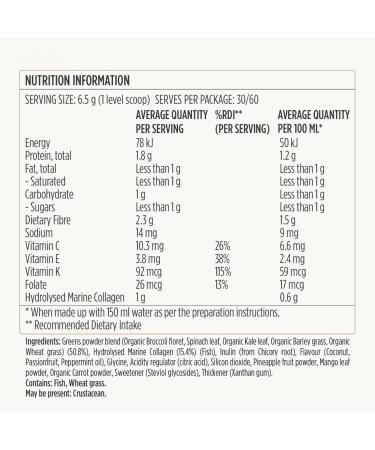 JSHealth Super Greens Powder - Greens & Collagen Powder - Superfood Powder with Marine Collagen Peptides Vitamins & Veggies 30 Servings - Buy Online on GoSupps.com