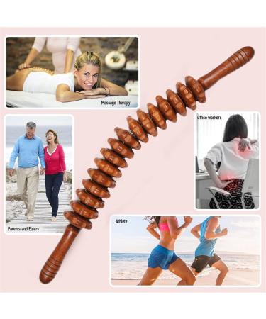 Premium Wood Massage Tab Roller for Cellulite & Lymph Drainage - Manual Therapy Tool for Deep Muscle Relief - Coffee Color 12 Rounds - Buy Online on GoSupps.com