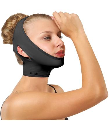 Post Surgical Chin Strap Bandage for Women - Neck and Chin Compression Garment Wrap - Face Slimmer, Jowl Tightening, Chin Lifting (Medium (Pack of 1)) Black Medium (Pack of 1)