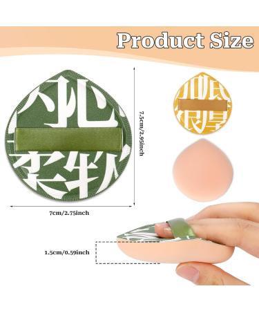 2-Pack Large Powder Quaste Foundation Pillow - Washable Beauty Blender Sponge for Loose Powder & Liquid Cosmetics - Soft Reusable MakeUp Puff in Green & Yellow - Buy Online on GoSupps.com