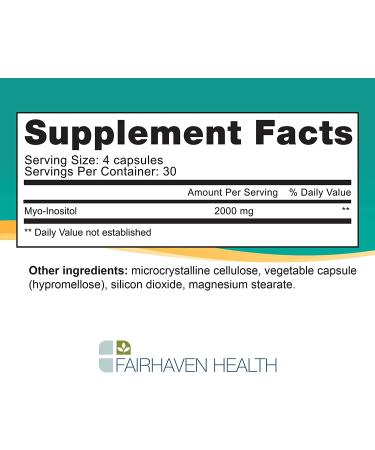 Fairhaven Health Myo-Inositol 120 Capsules - Support for Women & Menâ€™s Health - Buy Online on GoSupps.com