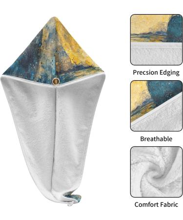 Moon Man Drink Hair Towel 2 Pack - Super Absorbent Quick Dry Hair Turbans for Women & Girls - Perfect Hair Drying Solution - Buy Online on GoSupps.com
