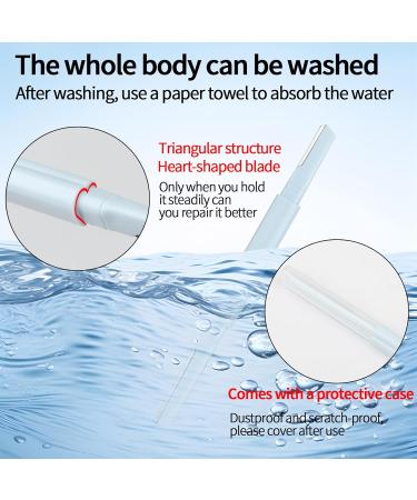 Eyebrow Razor & Face Shaver for Women & Men - Double-headed Dermaplaning Tool for Facial Hair Removal - Protective Blade Cover - Blue - Buy Online on GoSupps.com