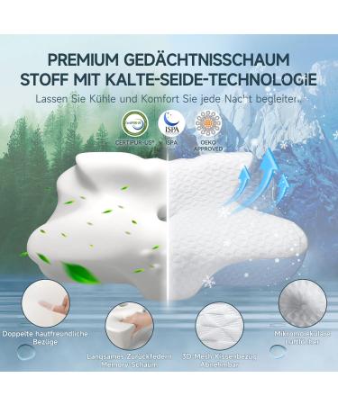 Zibroges Nude Memory Foam Pillow - Comfort for Side Back & Belly Sleepers Washable Cover 61x41x11.5cm - Shop Now for International Shipping! - Buy Online on GoSupps.com