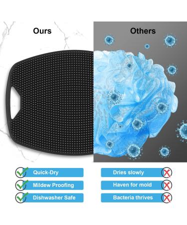 Zomira Silicone Body Scrubber - Soft Exfoliating Shower Brush for Gentle Body Cleaning - No-Slip Handle, Long-Lasting & Easy to Clean - Ideal for All Skin Types (1pc, Black) - Buy Online on GoSupps.com
