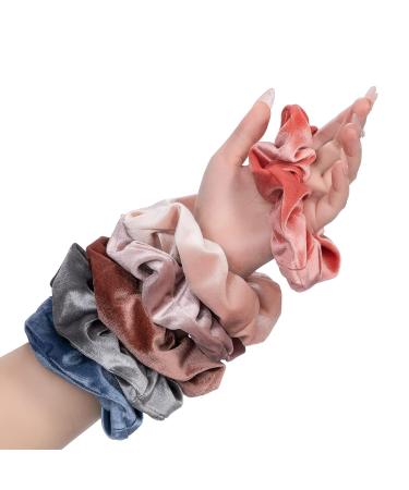 Rainspire Velvet Big Hair Scrunchies 6 Pack - Soft Hair Ties for Women/Girls in Light Colors - Perfect Hair Accessories for All Hair Types - Buy Online on GoSupps.com