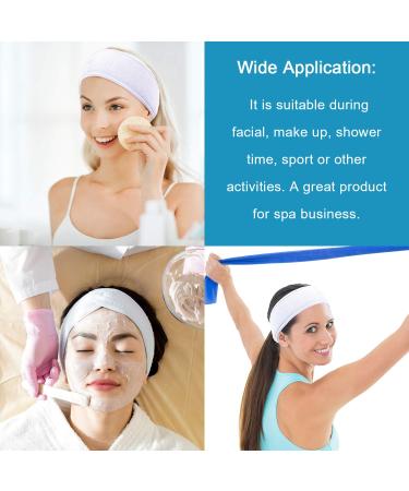 Whaline Spa Facial Headband - 4 Pack Terry Cloth Stretch Towel for Bath, Makeup & Sport in White - Buy Online on GoSupps.com