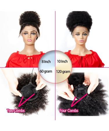 Hair Bun Shaggy Curly Ponytail Hair Extensions Afro with Drawstring Hair Comb Ponytail Bun Wig Hair Pieces for Black Women Hair Extension Hair Piece (Color : B Size : 6inch 50g) 6inch 50g B - Buy Online on GoSupps.com