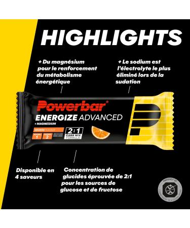 Powerbar Energize Advanced Orange 15x55g - High Carbon Energy Bar + C2MAX - Buy Online on GoSupps.com