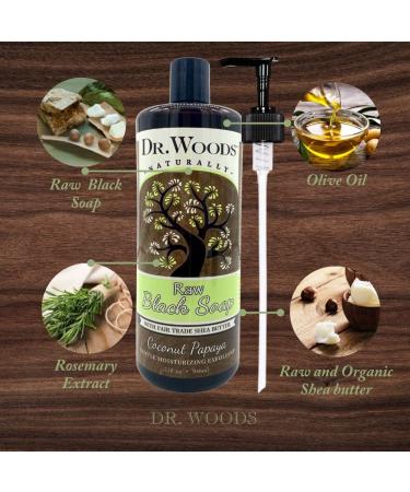Dr. Woods Raw Black Coconut Papaya Soap with Organic Shea Butter - 32 oz Pump - Buy Online on GoSupps.com