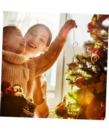 Ciieeo 30pcs Simulated Candy Cane Xmas Candy Canes Candy Crutch Christmas Pendant Sugar Candy Canes Plastic White Green Red 15X4cm - Buy Online on GoSupps.com