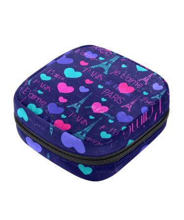 Paris Love Eiffel Tower Sanitary Napkin Storage Bag Portable Period Bag for Women Teen Girls Menstrual Cup Pouch Nursing Pad Holder Color 5