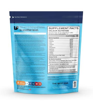 Limitless Pharma EAA Loaded | Intra Workout Essential Amino Acid Supplement | EAAs BCAAs L-Carnitine Electrolytes Sugar Free | Post Workout Muscle Recovery Energy Hydration | 40 Servings (Blue Raspberry) - Buy Online on GoSupps.com