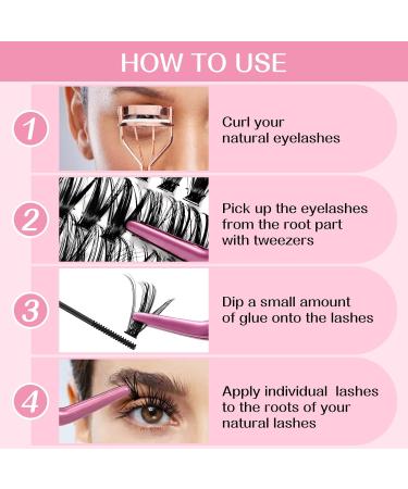 280 PC DIY Individual Eyelashes for Extensions - 40D & 50D Mixed Cluster Lashes (9-15mm) - Buy Online on GoSupps.com