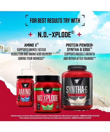 BSN N.O.-Xplode Pre Workout Powder 650g - Red Rush Flavor | Energy & Focus Booster with Caffeine, Amino Acids, Vitamin C & Zinc | 50 Servings - Buy Online on GoSupps.com