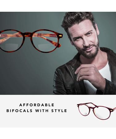 Classic Stylish Bifocal Round Reading Glasses for Men & Women - 3.00 Brown | International Shipping Available - Buy Online on GoSupps.com
