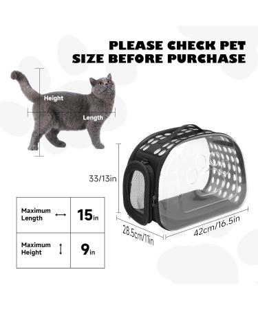 The Fellie Cat Carrier Airline Approved Pet Carrier for Cats and Puppy Foldable Cat Carrier with Shoulder Strap & Soft Mat Pet Travel Portable Bag Home for Small Dogs Cats Black - Buy Online on GoSupps.com
