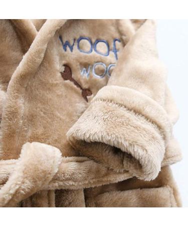 Soft Plush Hooded Bathrobe for Baby Boys & Girls | Unisex 0-24 Months | Fleece Animal Face Bathrobe for Toddlers & Newborns | Brown Dog Design - Buy Online on GoSupps.com