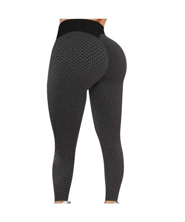 YRAETENM Sexy Yoga Pants for Women Butt Lifting Anti Cellulite Workout Leggings High Waist Tights Running Gym Sweatpants X-Large 02 Black