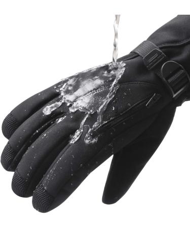 Kineed Men's Waterproof Ski Gloves - Warm 3M Thinsulate Winter Snowboard Gloves - Windproof & Thermal Black - Buy Online on GoSupps.com