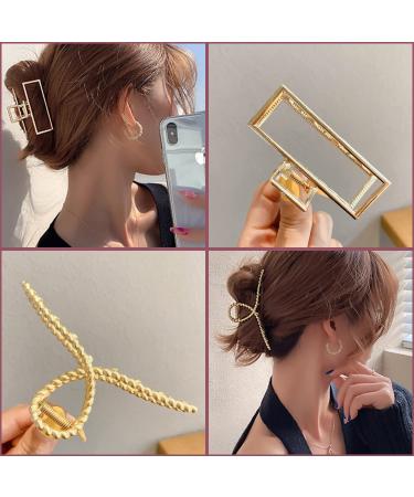 Luvadeyo 6-Piece Claw Clips Set - Slipproof Metal Golden Hair Clips for Thick & Thin Hair - Strong Hold Hairpins for Women & Girls - Buy Online on GoSupps.com