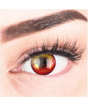 Colored Red Contact Lenses | Anime Red Circle Lenses | Heroes of Cosplay | High Coverage | No Prescription | Free Lens Case - Buy Online on GoSupps.com