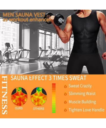 BODYSUNER Sauna Sweat Vest for Men | Waist Trainer Compression Tank Top | Blue L/XL - Buy Online on GoSupps.com