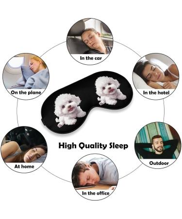 Cute Poodle Dog Eye Mask - Funny Soft Blindfold with Adjustable Strap for Sleep & Travel | Best Night Eyeshade - Buy Online on GoSupps.com