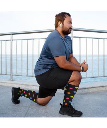 Plus Size Compression Sock For Men and Women: Graduated Compression Stockings for Support Flight Travel Running Pregnancy Sports Edema Nurses Athletic 20-30 mmHg 1Pairs Color Dots 3XL - Buy Online on GoSupps.com