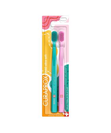 Curaprox CS 5460 manual toothbrush ultra soft Special Edition: Different Days 2 pieces soft toothbrush blue pink - Buy Online on GoSupps.com