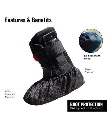Buy Weather Resistant Walking Boot Protector - Washable & Durable Waterproof Foot Cover for Orthopedic Boots | X-Large Black - Buy Online on GoSupps.com