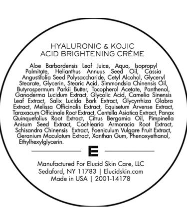 Elucid Skin Care Brightening Cr me - Hyaluronic Acid & Kojic Acid for Radiant Skin | International Shipping Available - Buy Online on GoSupps.com