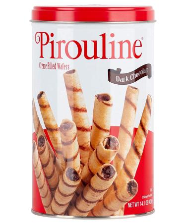 Pirouline Dark Chocolate Rolled Wafers - Gourmet 14 oz | Artisan Snacks - Buy Online on GoSupps.com
