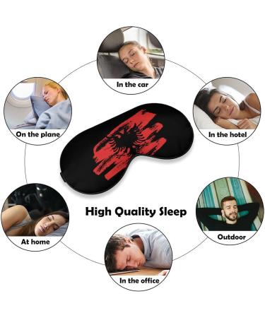 Vintage Albanian Flag Sleep Mask - Adjustable Eye Cover for Sleeping and Travel - Buy Online on GoSupps.com