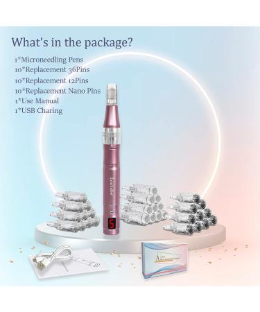 Professional Cordless Electric Microneedling Pen - 21000RPM Dermapen with 30 Replaceable Cartridges - Home Use for Skin Benefits - Buy Online on GoSupps.com